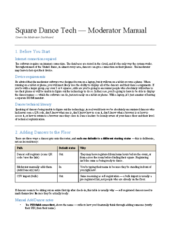 Moderator Manual